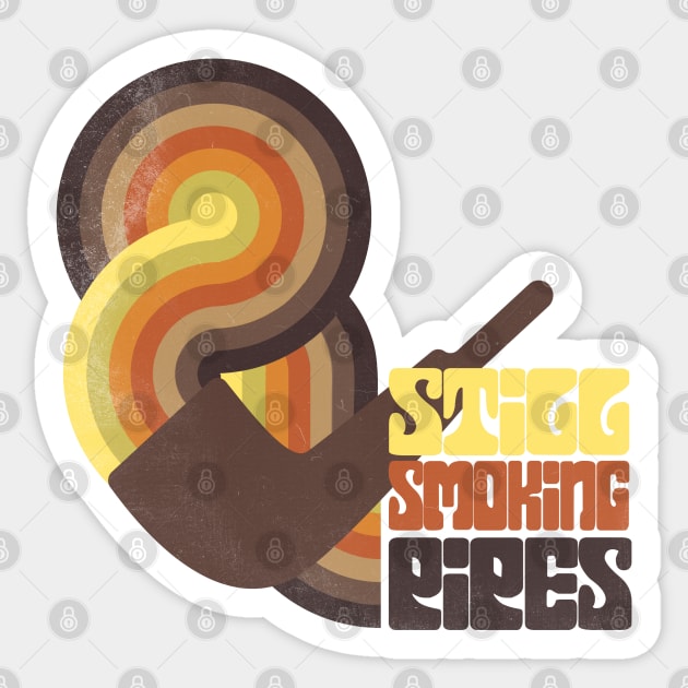 Still Smoking Pipes Retro Smoke Swirl Sticker by annapeachey